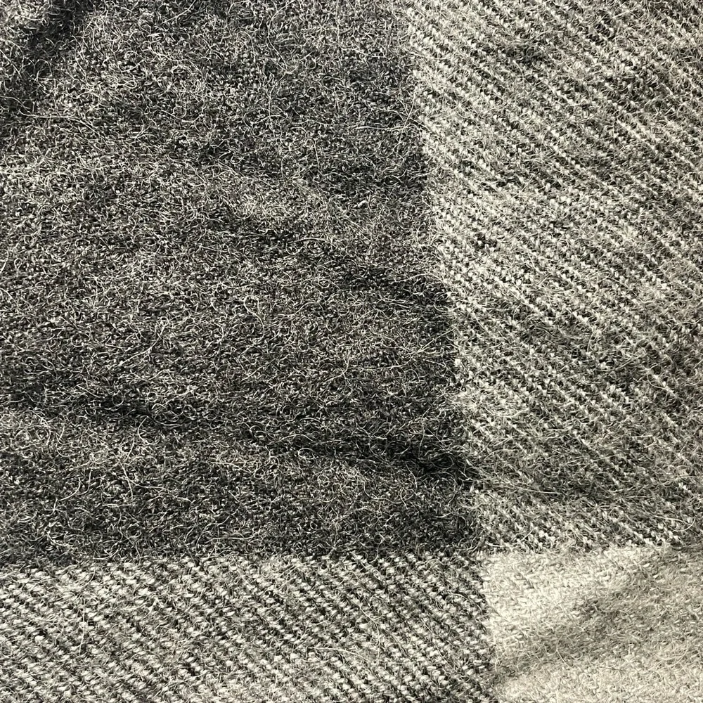 Plaid Gray Tones Baby Alpaca Made In Peru Scarf